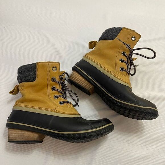 Sorel Slimpack Lace II Duck Boots Womens 9.5 9 1/2 NL2348-286 Elk Black - Picture 11 of 14